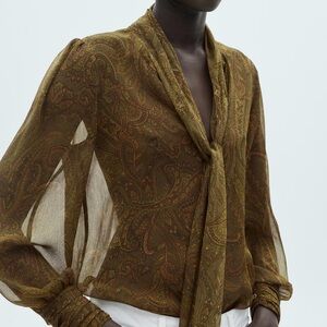 BOW PRINTED BLOUSE